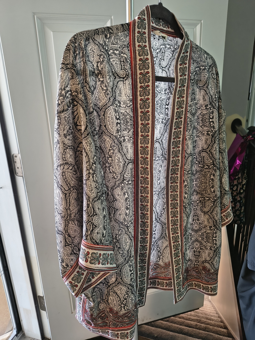 Max Studio Open-Front Women's Cardigan in Black & cream